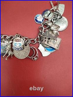 Vintage Antique Silver Charm Bracelet