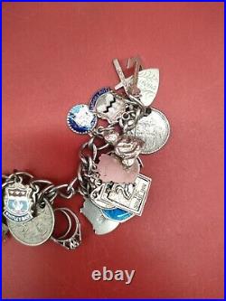 Vintage Antique Silver Charm Bracelet