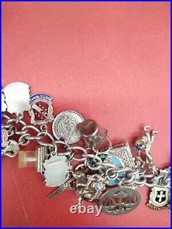 Vintage Antique Silver Charm Bracelet