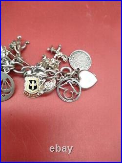 Vintage Antique Silver Charm Bracelet