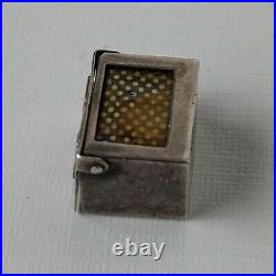 Vintage Art Deco 1950s Miniature Silver Deck Of Cards Charm For Bracelet Rare