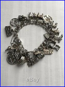 Vintage Beau Sterling Silver Loaded Charm Bracelet