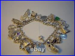 Vintage Big Solid Silver 25 Charm Bracelet So Different Heavy- 7. Investment