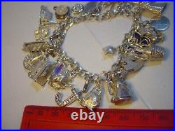 Vintage Big Solid Silver 25 Charm Bracelet So Different Heavy- 7. Investment