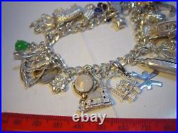 Vintage Big Solid Silver 25 Charm Bracelet So Different Heavy- 7. Investment