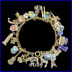 Vintage Charm Bracelet With 26 Charms