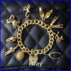 Vintage Charm Bracelet With Heart Padlock Dated 1976