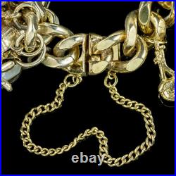 Vintage Charm Curb Bracelet Silver 18ct Gold Gilt Dated 1967