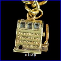 Vintage Charm Curb Bracelet With Heart Padlock And 13 Charms
