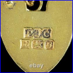 Vintage Charm Curb Bracelet With Heart Padlock And 13 Charms