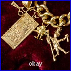 Vintage Curb Charm Bracelet With Heart Padlock And 18 Charms Vintage Curb Charm Bracelet With Heart Padlock And 18 Charms