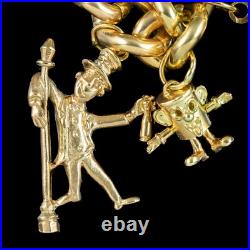 Vintage Curb Charm Bracelet With Heart Padlock And 18 Charms Vintage Curb Charm Bracelet With Heart Padlock And 18 Charms