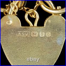 Vintage Curb Charm Bracelet With Heart Padlock And 18 Charms Vintage Curb Charm Bracelet With Heart Padlock And 18 Charms