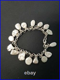 Vintage DV Sterling Silver Charm Bracelet 925 Inspirational Messages