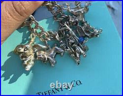 Vintage Disney Store Sterling Silver Charm Bracelet Limited Edition 11 Charms