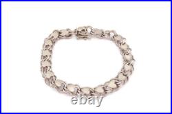 Vintage Elco Sterling Silver 925 Double Link Heart Bracelet 7.5