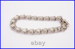 Vintage Elco Sterling Silver 925 Double Link Heart Bracelet 7.5