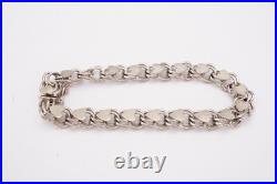 Vintage Elco Sterling Silver 925 Double Link Heart Bracelet 7.5