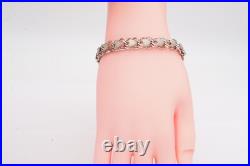 Vintage Elco Sterling Silver 925 Double Link Heart Bracelet 7.5