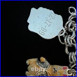 Vintage Elco Sterling Silver Charm Bracelet North Carolina Family Theme 70g Vintage Elco Sterling Silver Charm Bracelet North Carolina Family Theme 70g