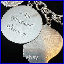 Vintage Elco Sterling Silver Charm Bracelet North Carolina Family Theme 70g Vintage Elco Sterling Silver Charm Bracelet North Carolina Family Theme 70g