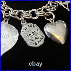 Vintage Elco Sterling Silver Charm Bracelet North Carolina Family Theme 70g Vintage Elco Sterling Silver Charm Bracelet North Carolina Family Theme 70g