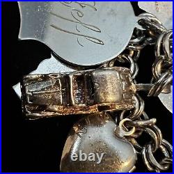 Vintage Elco Sterling Silver Charm Bracelet North Carolina Family Theme 70g Vintage Elco Sterling Silver Charm Bracelet North Carolina Family Theme 70g