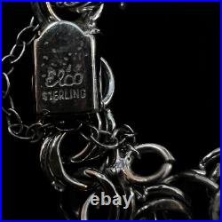 Vintage Elco Sterling Silver Charm Bracelet North Carolina Family Theme 70g Vintage Elco Sterling Silver Charm Bracelet North Carolina Family Theme 70g