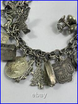 Vintage Estate Multi Charm Sterling Silver Bracelet & Charms