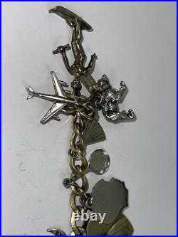 Vintage Estate Multi Charm Sterling Silver Bracelet & Charms