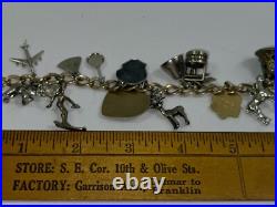 Vintage Estate Multi Charm Sterling Silver Bracelet & Charms