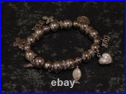 Vintage Faith Sterling Silver 925 Charm Bracelet
