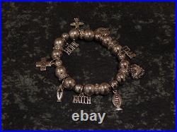Vintage Faith Sterling Silver 925 Charm Bracelet