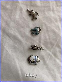 Vintage German 800 Silver Tiny Charms Plus A Bracelet