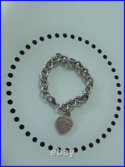 Vintage Guaranteed Authentic Sterling Silver925 Tiffany Heart Tag Charm Bracelet