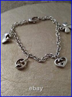 Vintage Gucci Sterling Silver Lucky Charms Bracelet Nwot 1973