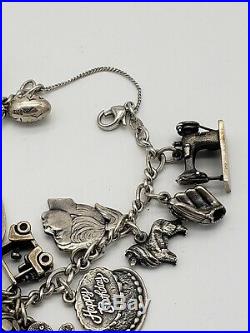 Vintage James Avery Sterling Silver 20 Charm Bracelet ALL AVERY Many Retired