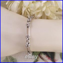 Vintage Jewellery Sterling Silver Chain Bracelet with Padlock Charm Clasp 18 cm