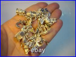 Vintage Large Solid Silver 25 Charm Bracelet Unique & Heavy 7 Investment