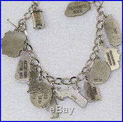 Vintage Massachusetts Sterling Silver Charm Bracelet