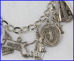 Vintage Massachusetts Sterling Silver Charm Bracelet