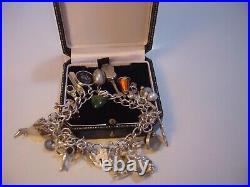 Vintage Massive Solid Silver Charm Bracelet- So Different Heavy- 7. Investmen