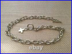 Vintage Mexican Taxco Heavy Sterling Silver Cross Charm Bracelet/Necklace