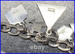 Vintage Morgans Jobs Daughters 925 Sterling Silver DMI Charm Bracelet 24g & 7 Vintage Morgans Jobs Daughters 925 Sterling Silver DMI Charm Bracelet 24g & 7