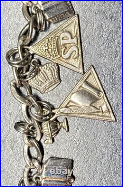 Vintage Morgans Jobs Daughters 925 Sterling Silver DMI Charm Bracelet 24g & 7 Vintage Morgans Jobs Daughters 925 Sterling Silver DMI Charm Bracelet 24g & 7