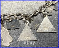 Vintage Morgans Jobs Daughters 925 Sterling Silver DMI Charm Bracelet 24g & 7 Vintage Morgans Jobs Daughters 925 Sterling Silver DMI Charm Bracelet 24g & 7