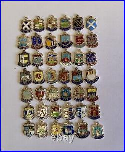 Vintage Nice Selection Of 42 Scotish Silver Travel Charms For Charm Bracelet