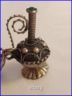 Vintage Ornate Italy Silver Etruscan Charm Bracelet Peruzzi design 5 Charms 7