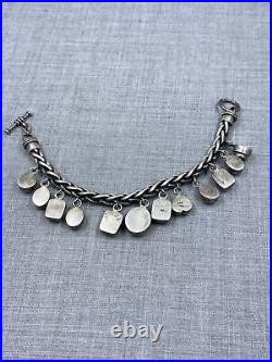 Vintage Peridot Charm Braided Link Toggle Sterling. 925 Bracelet (79 Grams) Vintage Peridot Charm Braided Link Toggle Sterling. 925 Bracelet (79 Grams)