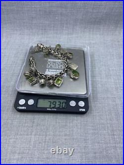 Vintage Peridot Charm Braided Link Toggle Sterling. 925 Bracelet (79 Grams) Vintage Peridot Charm Braided Link Toggle Sterling. 925 Bracelet (79 Grams)